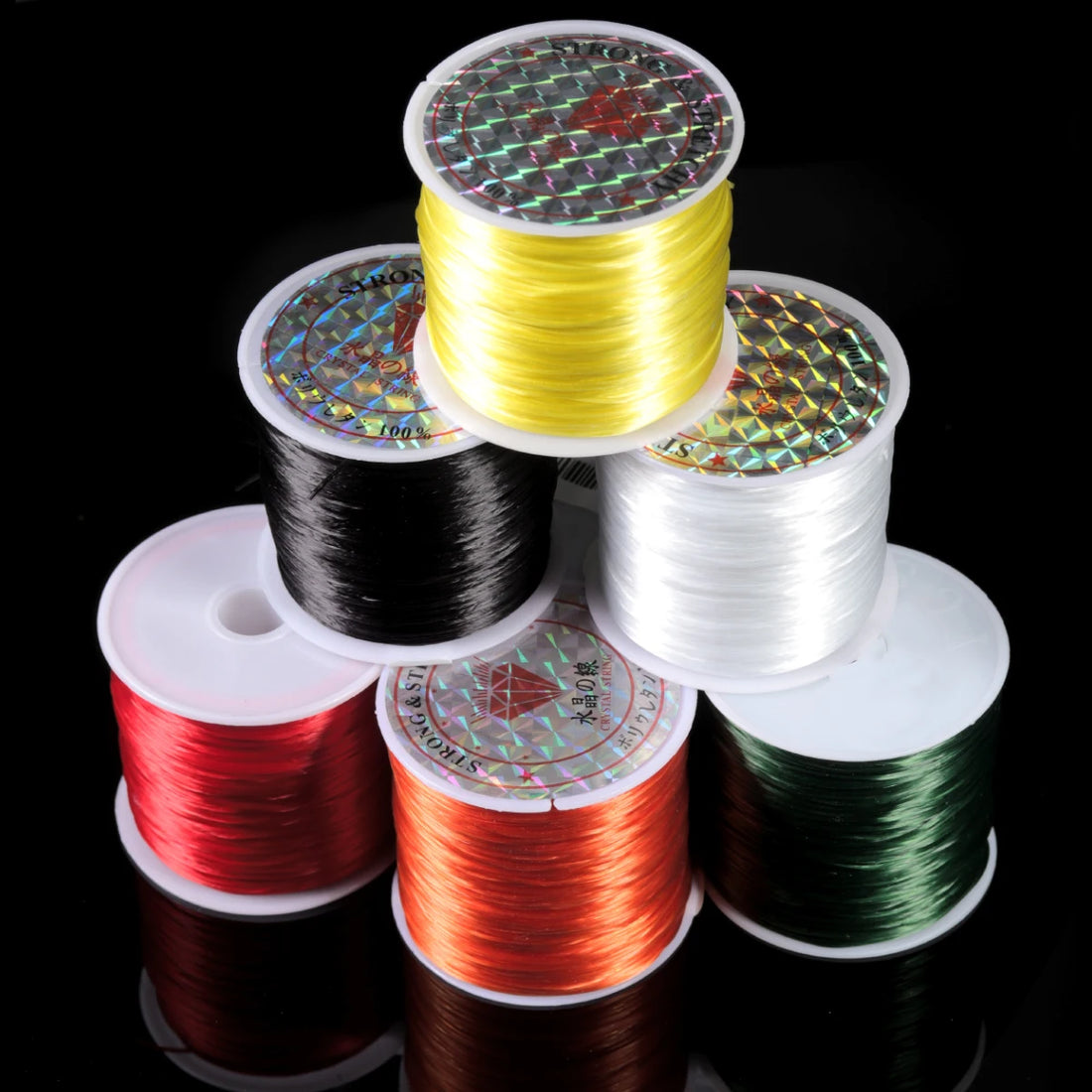 Elastic Crystal Beading Cord – 1mm Stretch Jewelry Making Thread (10–40M)