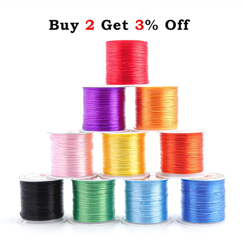 Elastic Crystal Beading Cord – 1mm Stretch Jewelry Making Thread (10–40M)