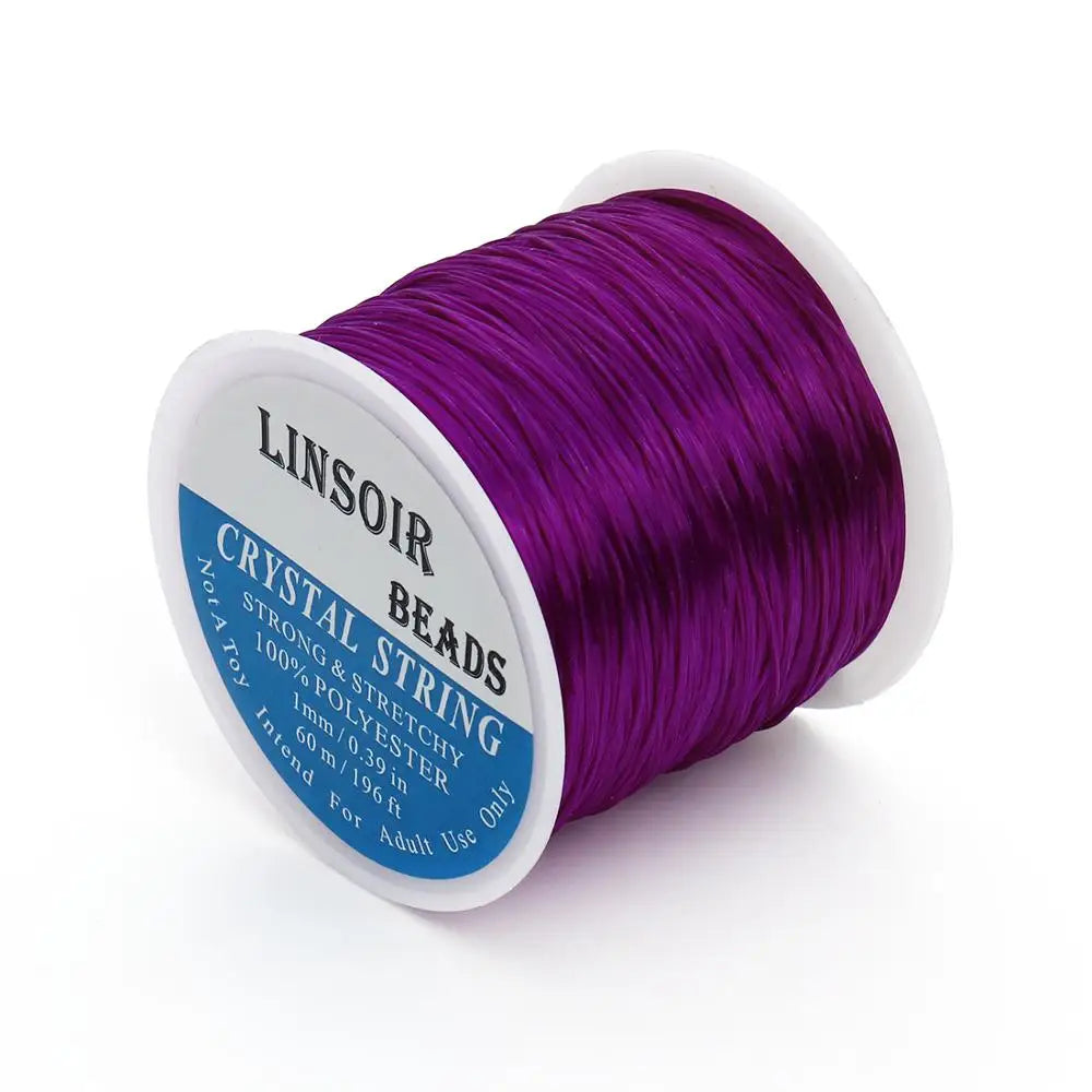 Elastic Crystal Beading Cord – 1mm Stretch Jewelry Making Thread (10–40M)