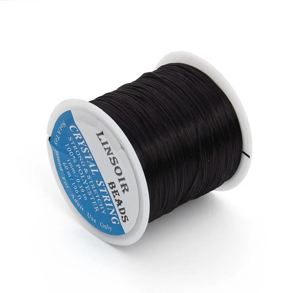 Elastic Crystal Beading Cord – 1mm Stretch Jewelry Making Thread (10–40M)