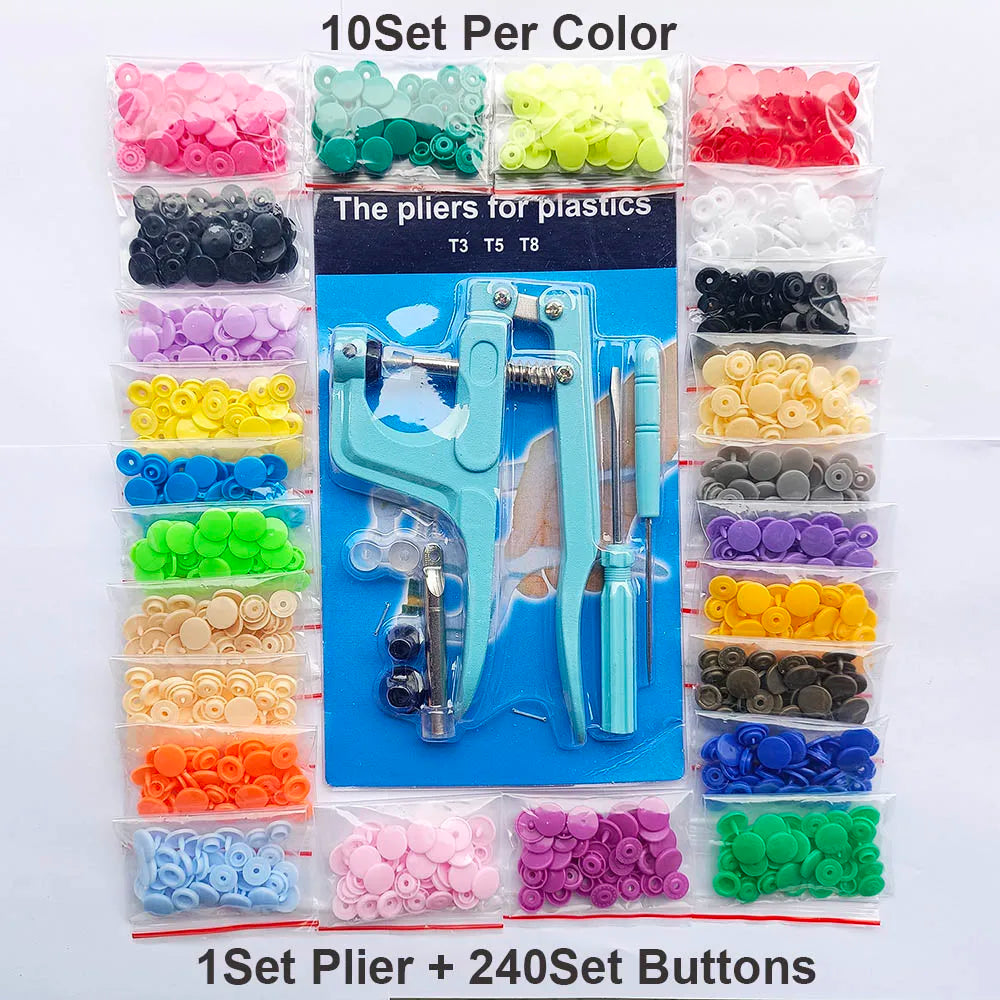 T5 Resin Snap Button Set with Pliers