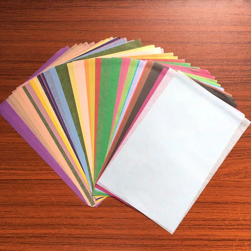 A5 Retro Wrapping Paper Set | 100 Sheets Multicolor Floral Gift Tissue Paper