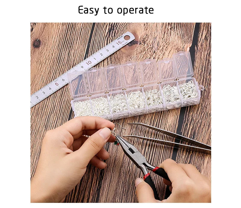 Jewelry Findings Kit with Zinc Alloy Jump Rings & Lobster Clasps