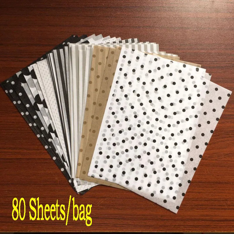 A5 Retro Wrapping Paper Set | 100 Sheets Multicolor Floral Gift Tissue Paper