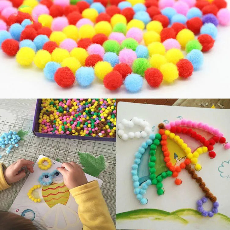 Kids Plush Ball Painting Sticker Craft Set | DIY Educational Toy (2-Pack)