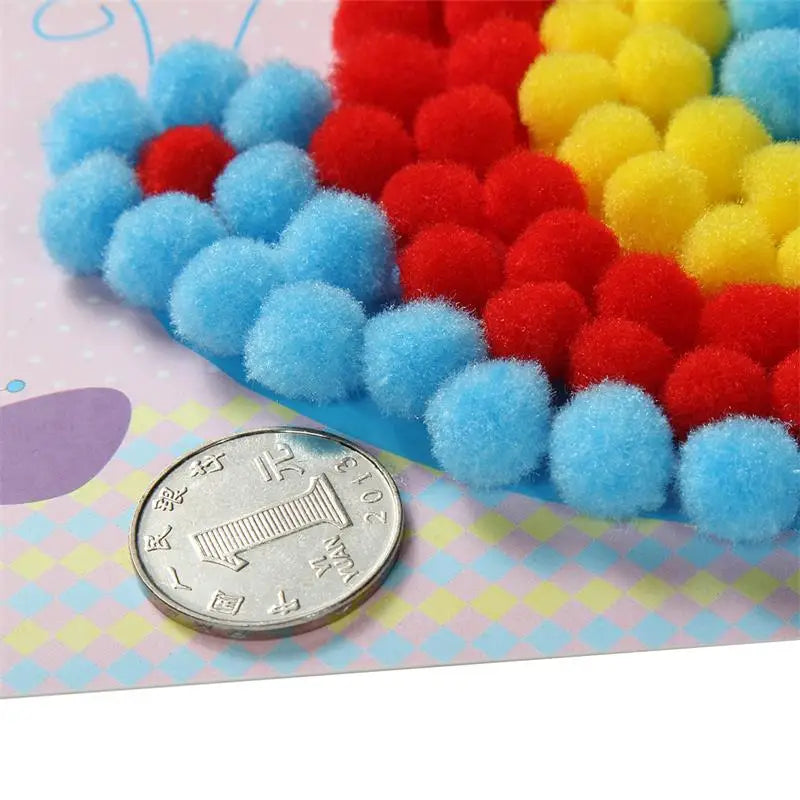Kids Plush Ball Painting Sticker Craft Set | DIY Educational Toy (2-Pack)