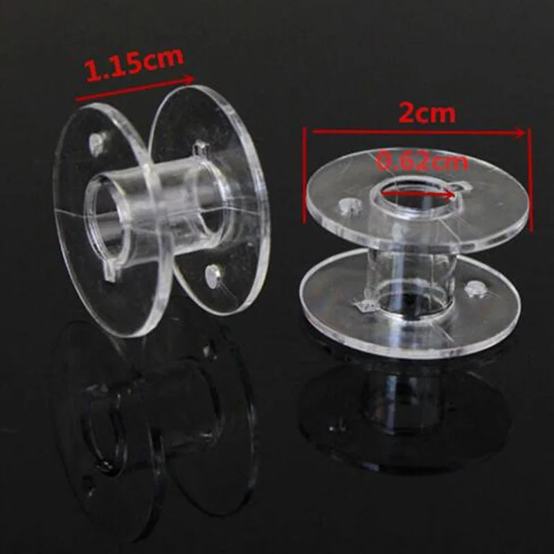 25Pcs Clear Sewing Machine Bobbins Set with Storage Box