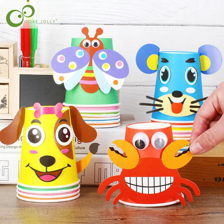 12Pcs Kids 3D DIY Paper Cup Craft Kit