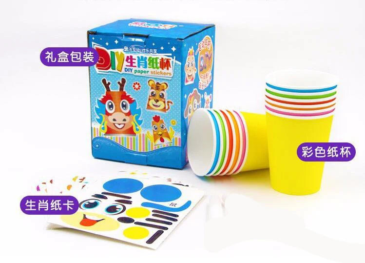 12Pcs Kids 3D DIY Paper Cup Craft Kit