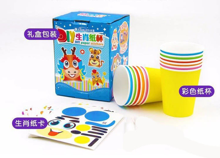 12Pcs Kids 3D DIY Paper Cup Craft Kit
