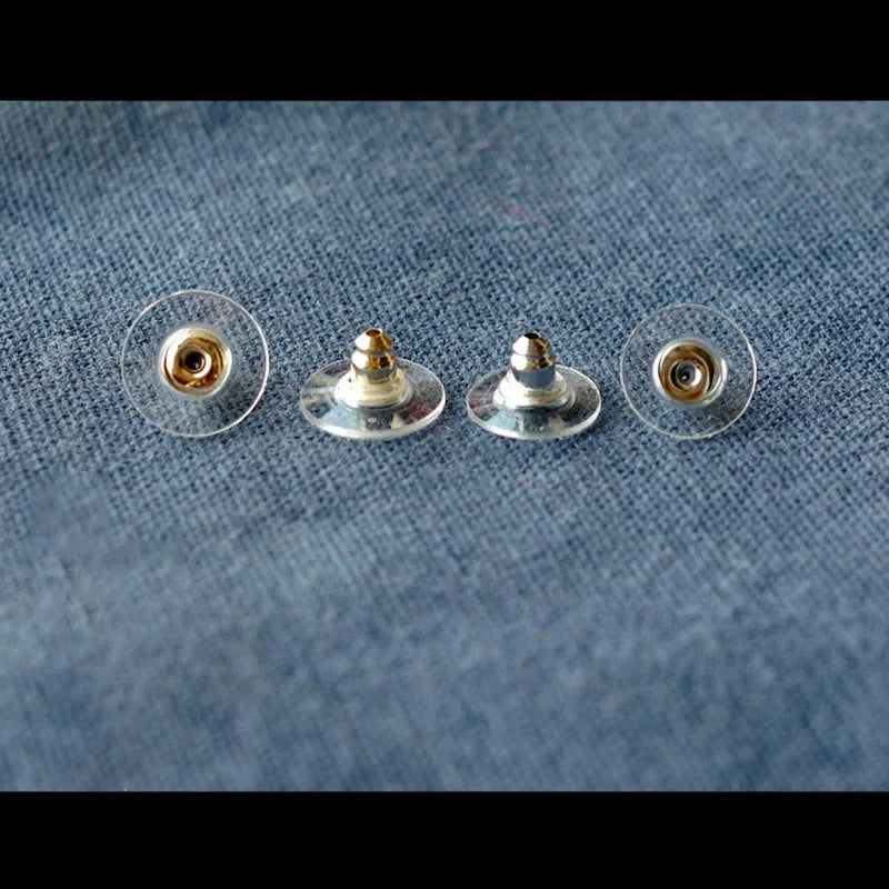 100Pcs Gold Earring Backs | Silicone Stud Post Nuts & Stoppers for Jewelry Making