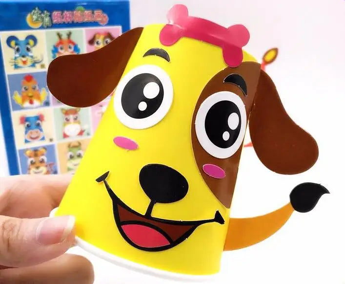 12Pcs Kids 3D DIY Paper Cup Craft Kit