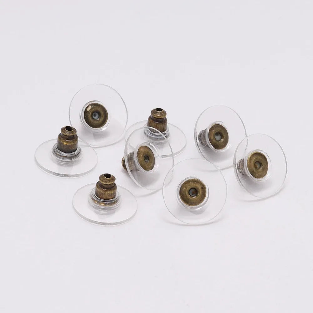 100Pcs Gold Earring Backs | Silicone Stud Post Nuts & Stoppers for Jewelry Making