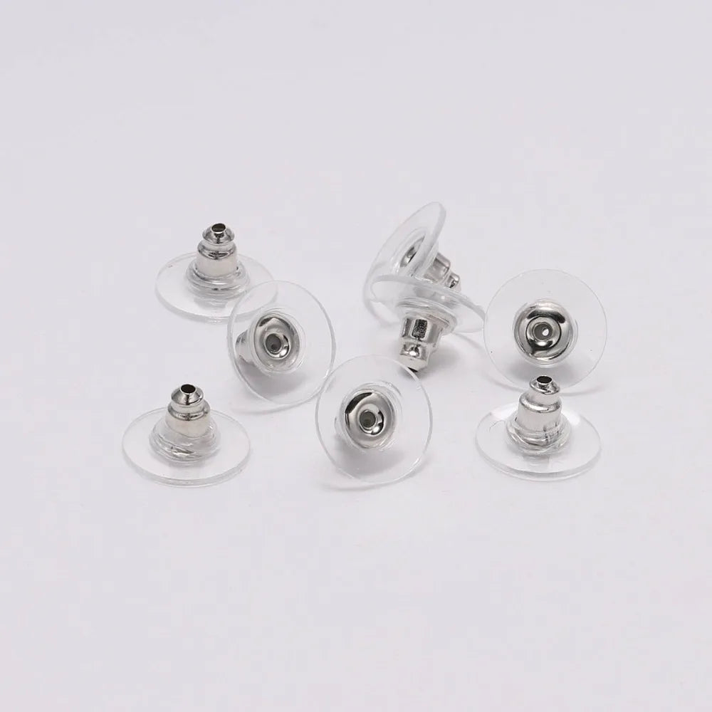 100Pcs Gold Earring Backs | Silicone Stud Post Nuts & Stoppers for Jewelry Making