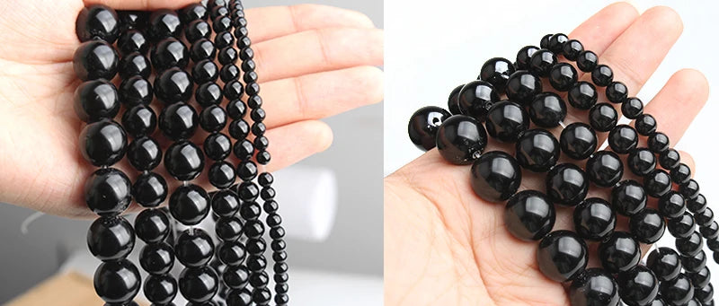 Matte Black Agate Onyx Beads – Natural Stone Jewelry Making Supply