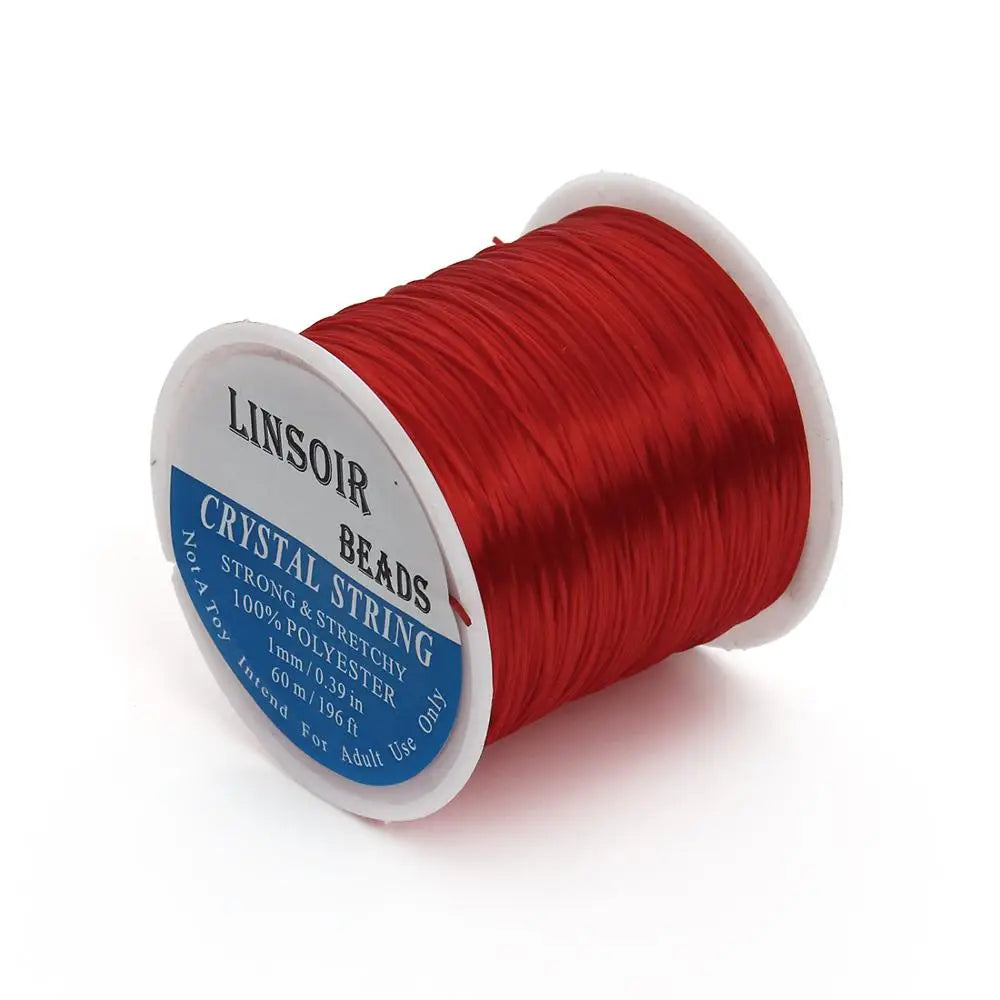 Elastic Crystal Beading Cord – 1mm Stretch Jewelry Making Thread (10–40M)