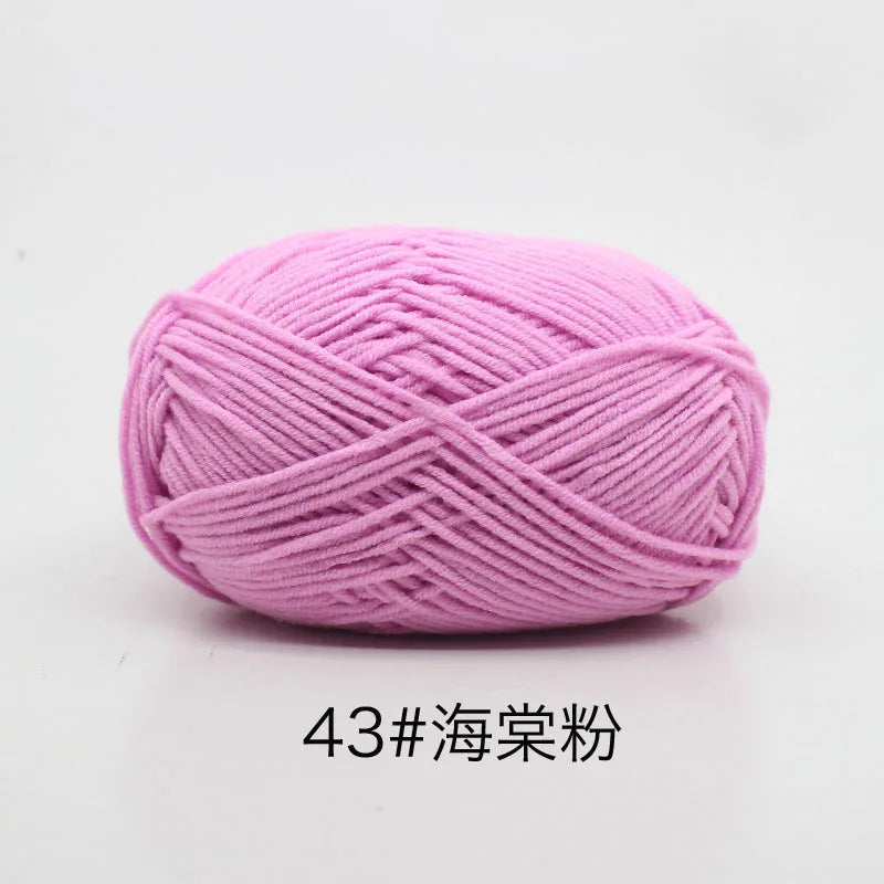 40–50g 4Ply Milk Cotton Yarn – Soft Knitting Wool for Crochet, Sweaters & Dolls