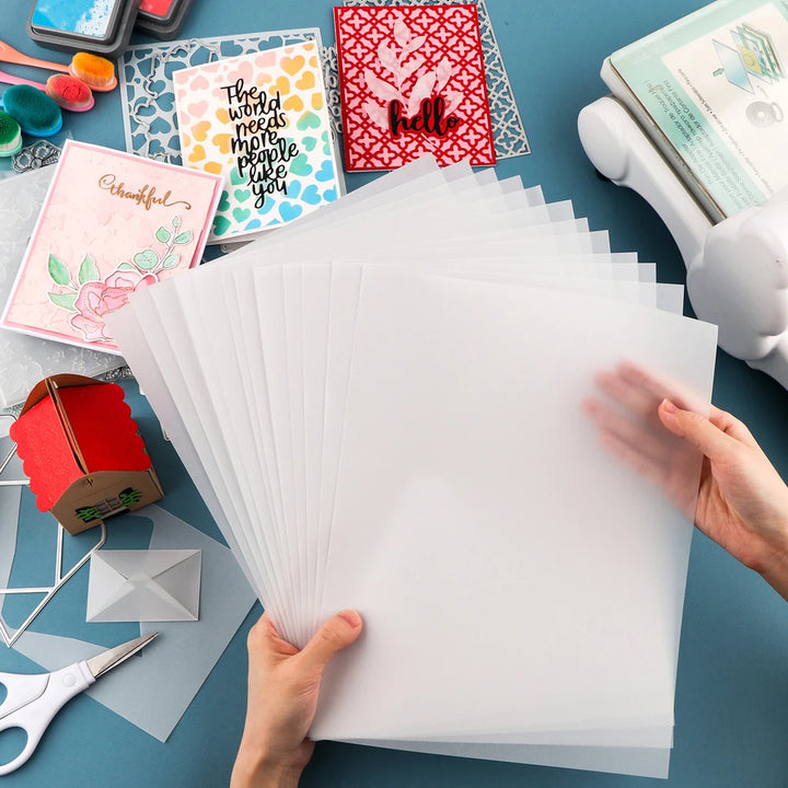 30pcs Frosted Vellum Paper Sheets – Translucent Scrapbooking Craft Set