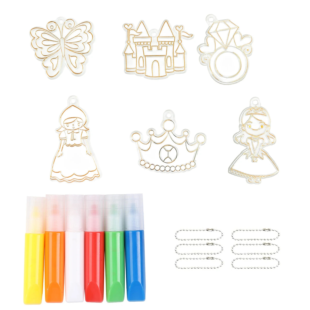 DIY Window Art Suncatcher Keychain Craft Kit – Unicorn, Princess & Astronaut