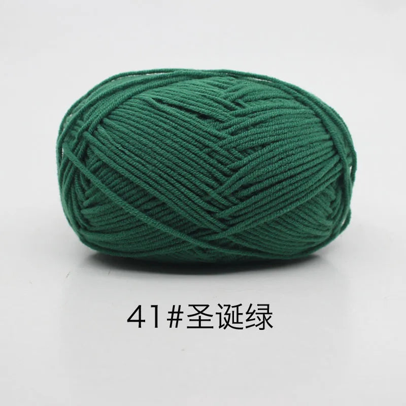 40–50g 4Ply Milk Cotton Yarn – Soft Knitting Wool for Crochet, Sweaters & Dolls