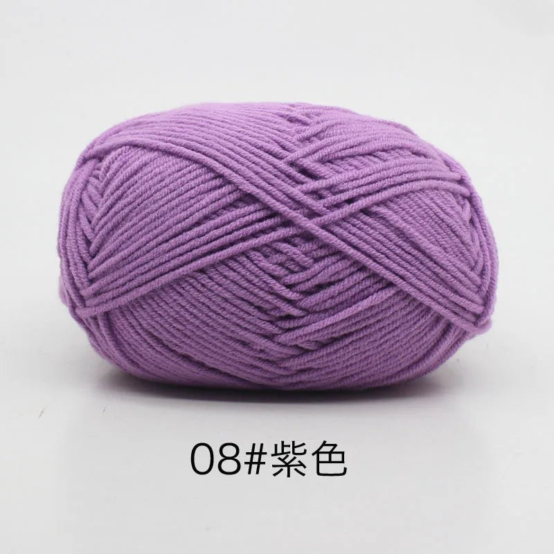 40–50g 4Ply Milk Cotton Yarn – Soft Knitting Wool for Crochet, Sweaters & Dolls