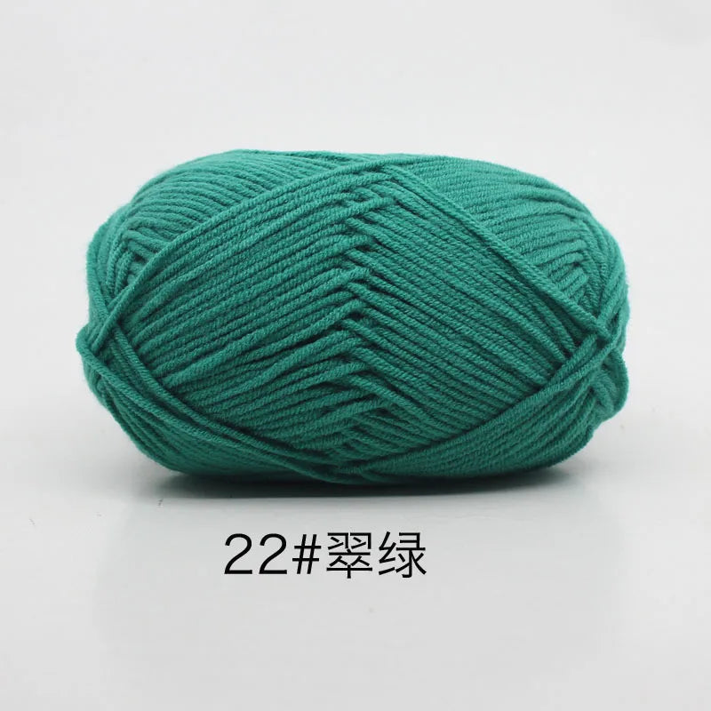40–50g 4Ply Milk Cotton Yarn – Soft Knitting Wool for Crochet, Sweaters & Dolls