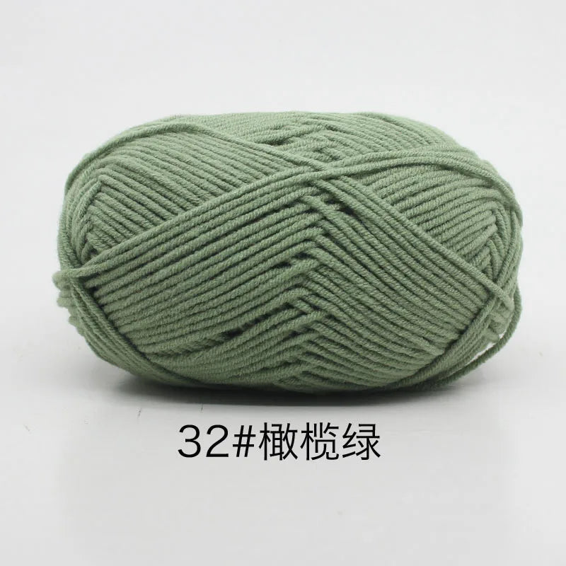 40–50g 4Ply Milk Cotton Yarn – Soft Knitting Wool for Crochet, Sweaters & Dolls