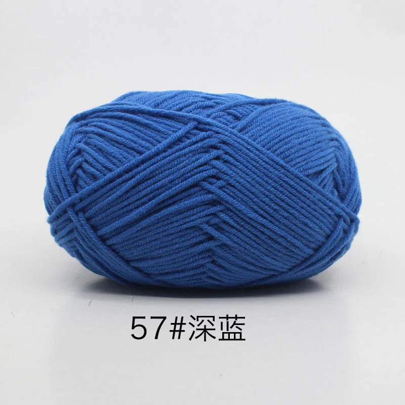 40–50g 4Ply Milk Cotton Yarn – Soft Knitting Wool for Crochet, Sweaters & Dolls