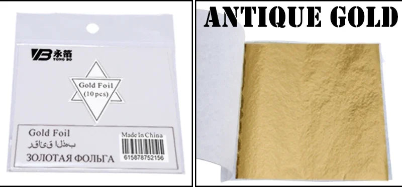 Gold Leaf Sheets Set (10 Pcs) | DIY Art, Nails, Resin & Furniture Decoration