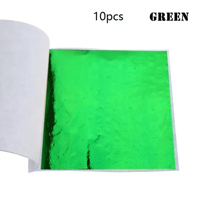 Gold Leaf Sheets Set (10 Pcs) | DIY Art, Nails, Resin & Furniture Decoration