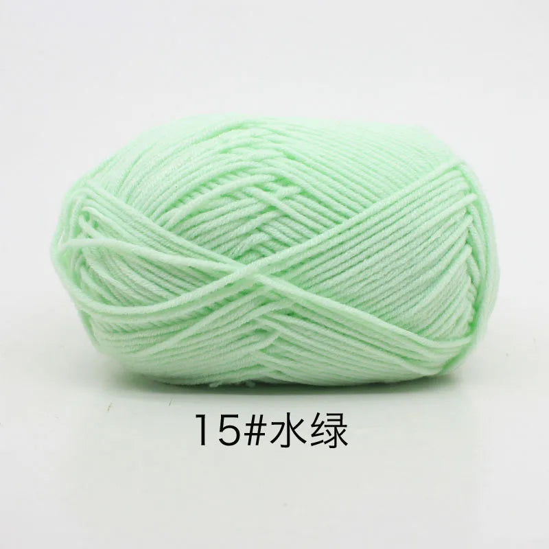 40–50g 4Ply Milk Cotton Yarn – Soft Knitting Wool for Crochet, Sweaters & Dolls
