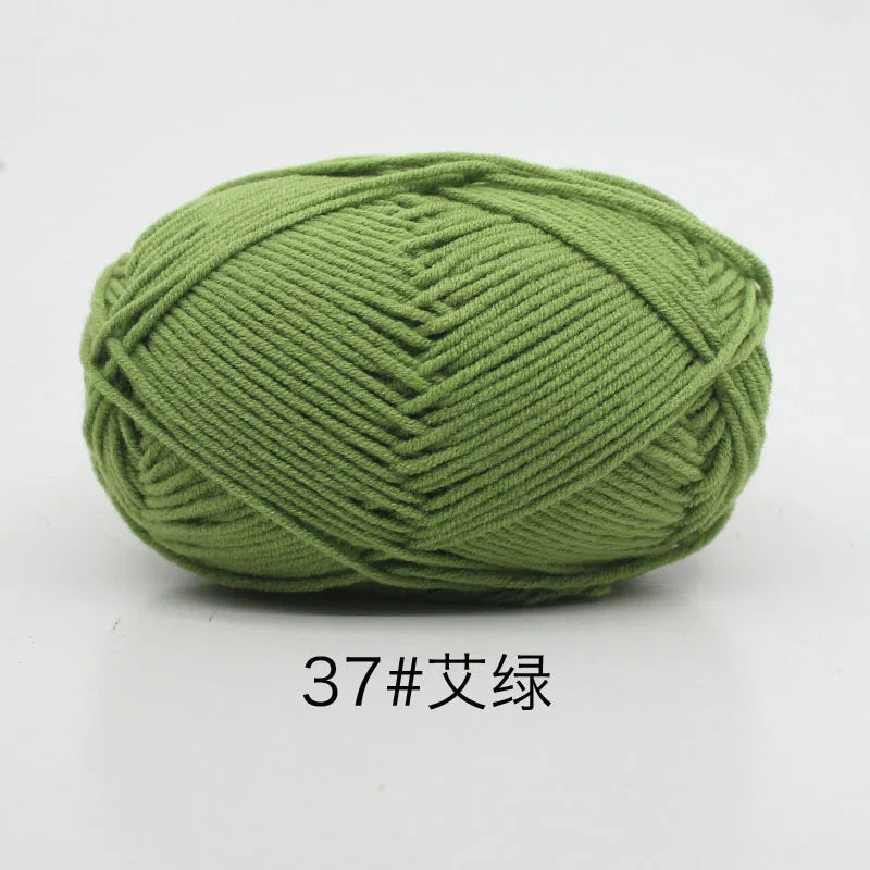 40–50g 4Ply Milk Cotton Yarn – Soft Knitting Wool for Crochet, Sweaters & Dolls