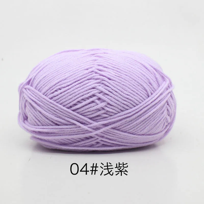 40–50g 4Ply Milk Cotton Yarn – Soft Knitting Wool for Crochet, Sweaters & Dolls