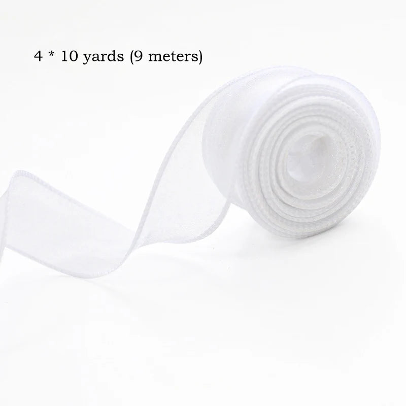 Chiffon Silk Ribbon Roll | 10 Yards Organza Satin for DIY Crafts & Gift Wrapping