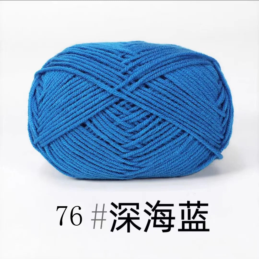 40–50g 4Ply Milk Cotton Yarn – Soft Knitting Wool for Crochet, Sweaters & Dolls
