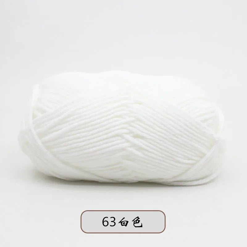 40–50g 4Ply Milk Cotton Yarn – Soft Knitting Wool for Crochet, Sweaters & Dolls