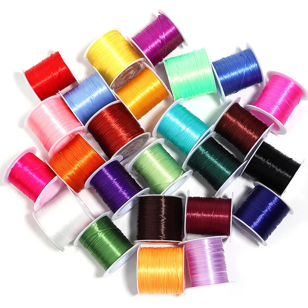 Elastic Crystal Beading Cord – 1mm Stretch Jewelry Making Thread (10–40M)