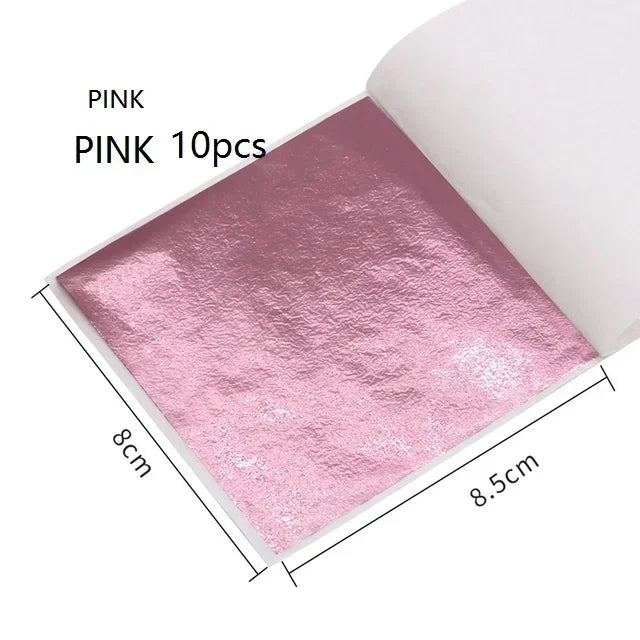 Gold Leaf Sheets Set (10 Pcs) | DIY Art, Nails, Resin & Furniture Decoration