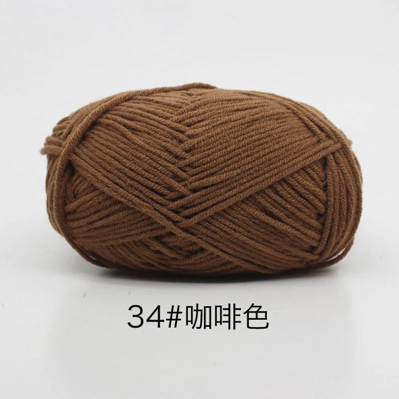 40–50g 4Ply Milk Cotton Yarn – Soft Knitting Wool for Crochet, Sweaters & Dolls