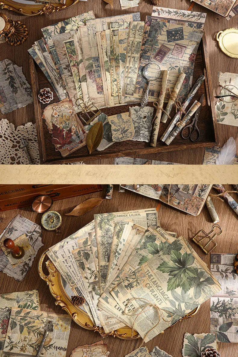 30pcs Vintage INS Material Paper Set