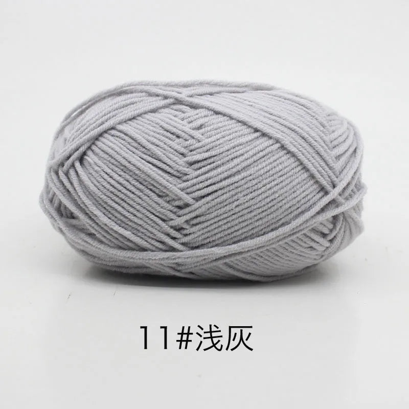 40–50g 4Ply Milk Cotton Yarn – Soft Knitting Wool for Crochet, Sweaters & Dolls