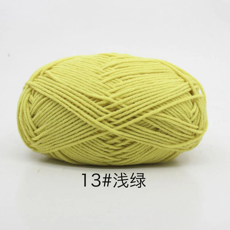 40–50g 4Ply Milk Cotton Yarn – Soft Knitting Wool for Crochet, Sweaters & Dolls