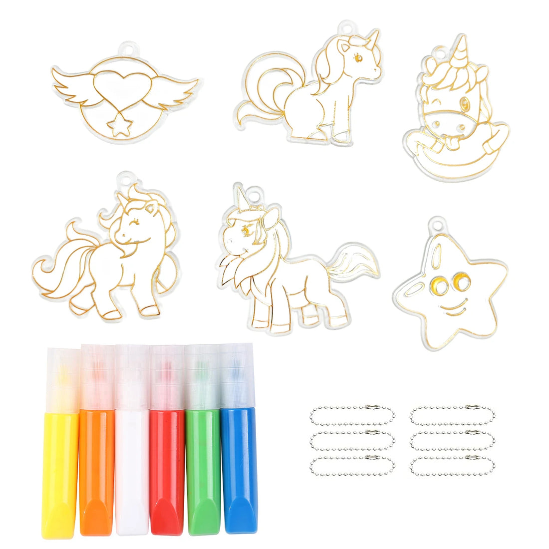 DIY Window Art Suncatcher Keychain Craft Kit – Unicorn, Princess & Astronaut