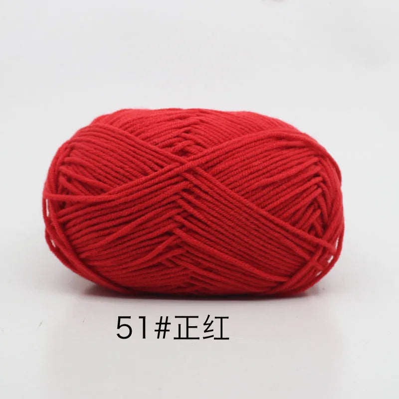40–50g 4Ply Milk Cotton Yarn – Soft Knitting Wool for Crochet, Sweaters & Dolls