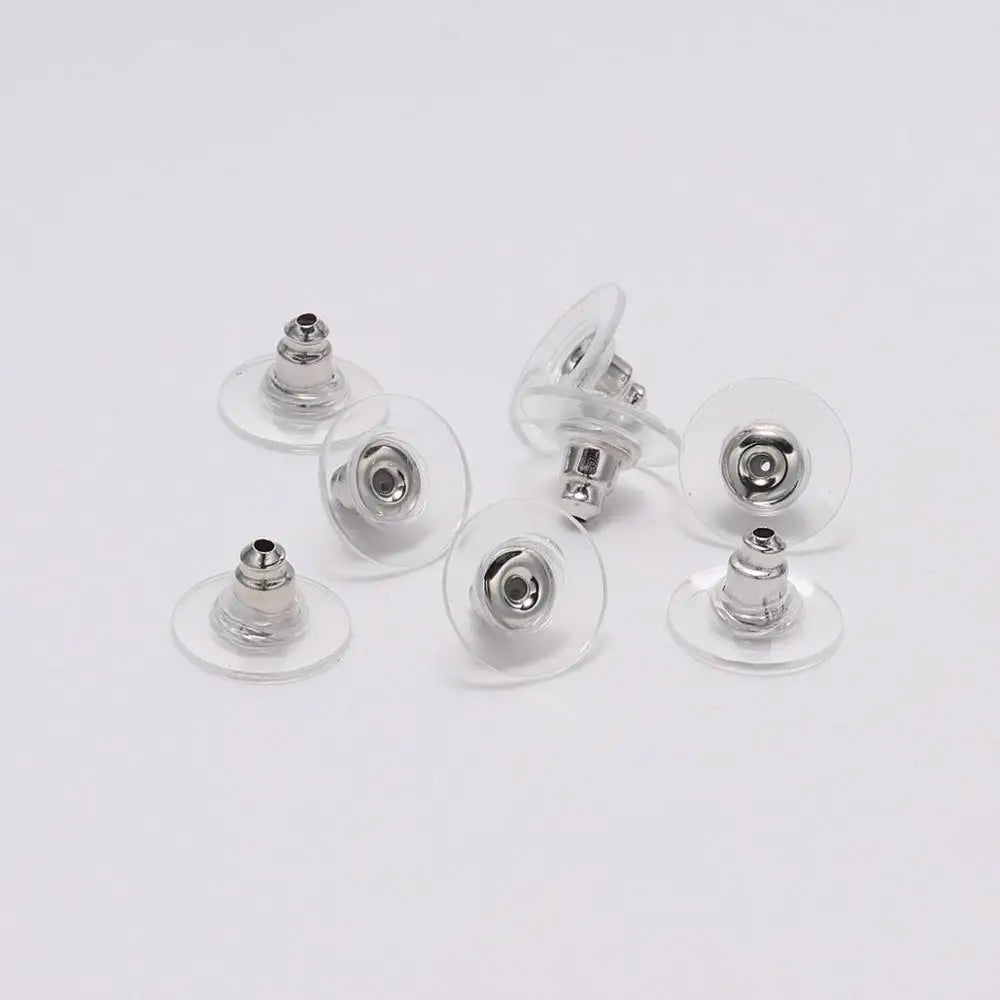 100Pcs Gold Earring Backs | Silicone Stud Post Nuts & Stoppers for Jewelry Making