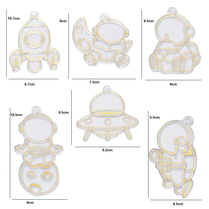 DIY Window Art Suncatcher Keychain Craft Kit – Unicorn, Princess & Astronaut