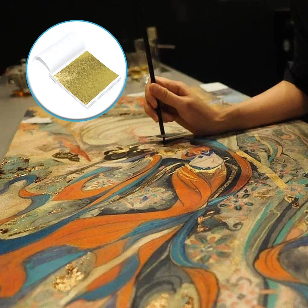 Gold Leaf Sheets Set (10 Pcs) | DIY Art, Nails, Resin & Furniture Decoration