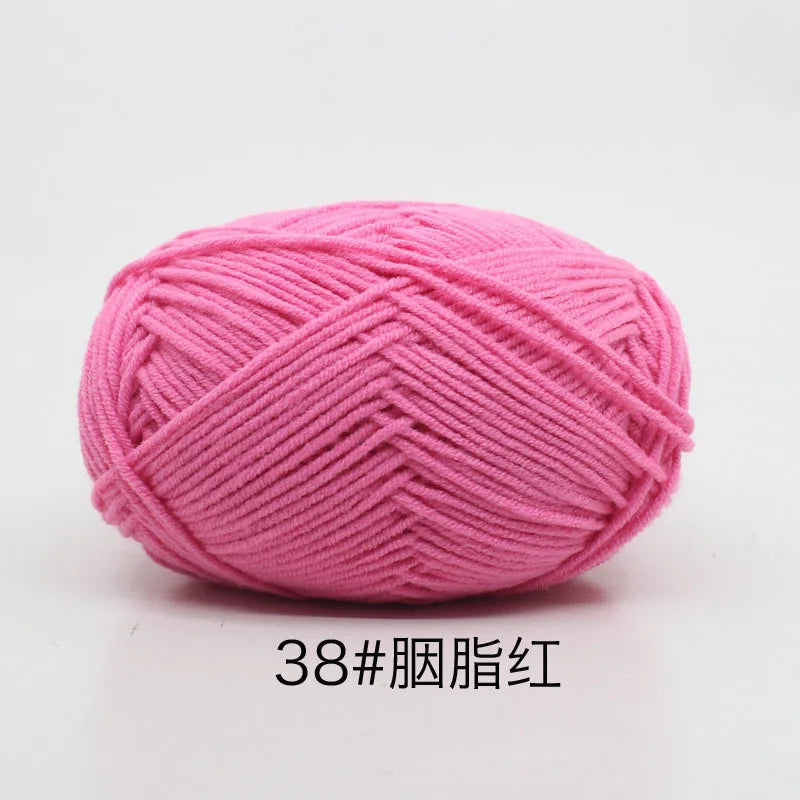 40–50g 4Ply Milk Cotton Yarn – Soft Knitting Wool for Crochet, Sweaters & Dolls