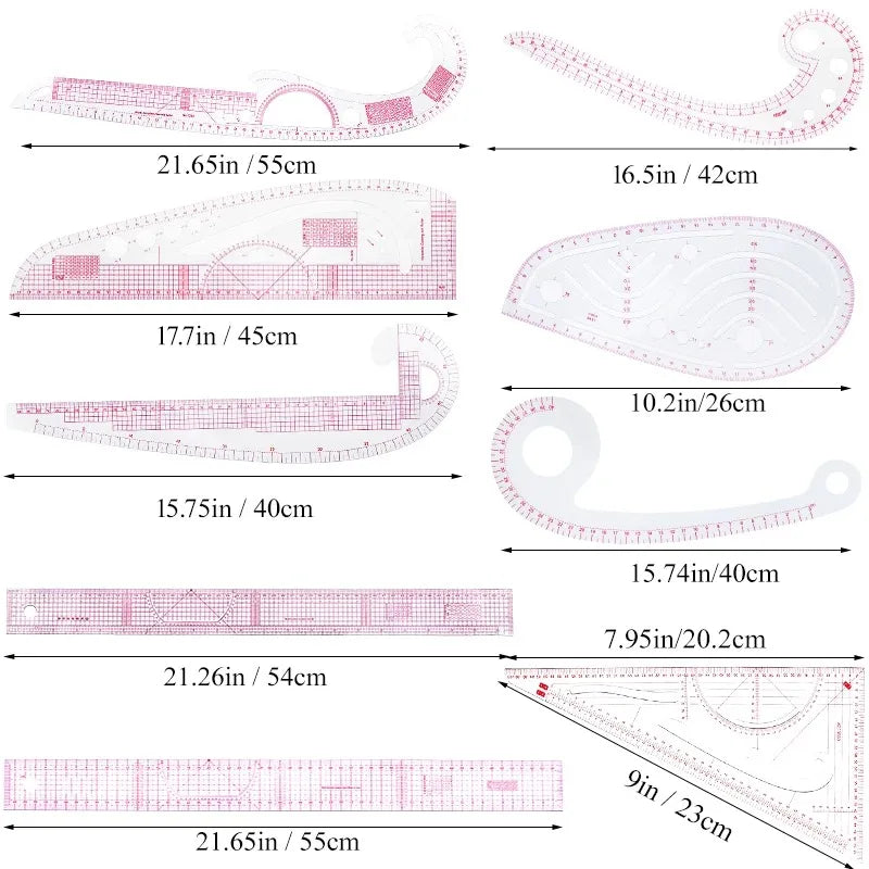 Multifunctional French Curve Ruler – Soft Plastic Sewing & Dressmaking Template