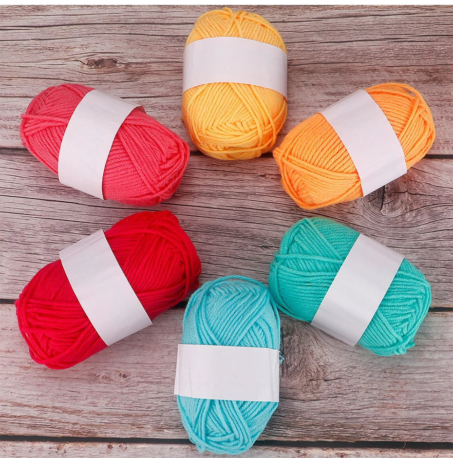 4 Ply Milk Cotton Yarn – Soft Knitting & Crochet Thread (25–50pcs)